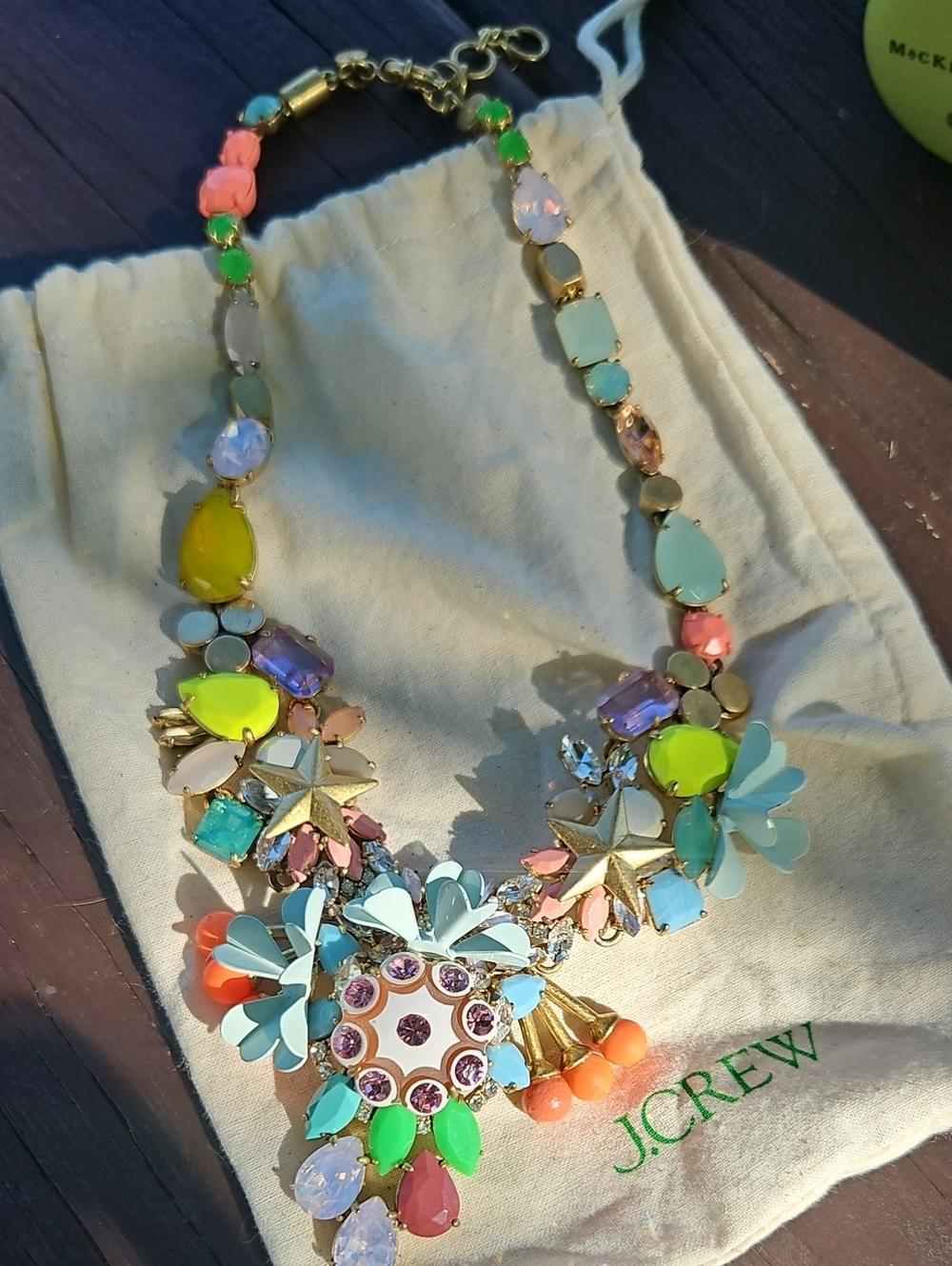 J. Crew Multicolor Statement Necklace - Pastel & Neon Floral Design